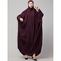 Long cuff ready to wear Jilbab in one piece- Wine